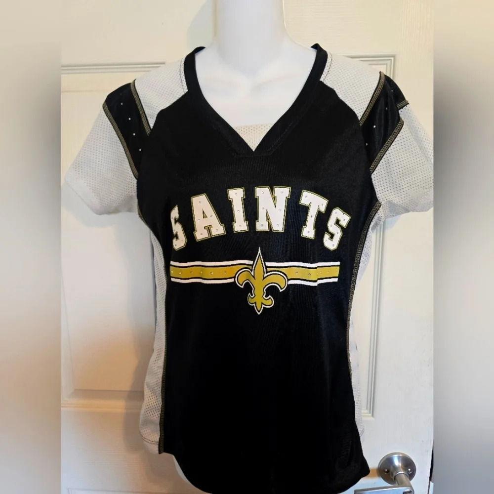 NFL team New Orleans SAINTS Women's Sequin Jersey SzMed